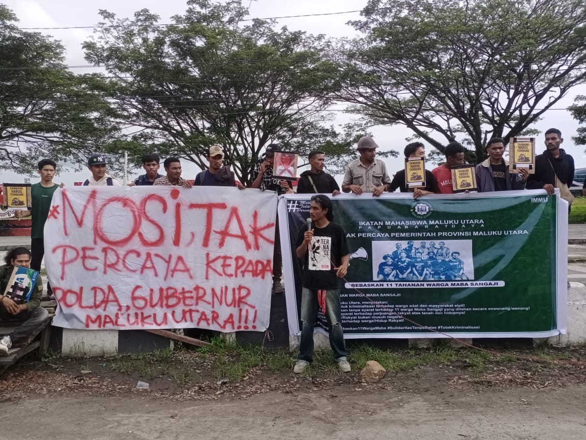 Tuntut 11 Masyarakat Maba Sangaji dibebaskan, Mahasiswa Maluku Utara UNAMIN Menggelar Aksi Solidaritas